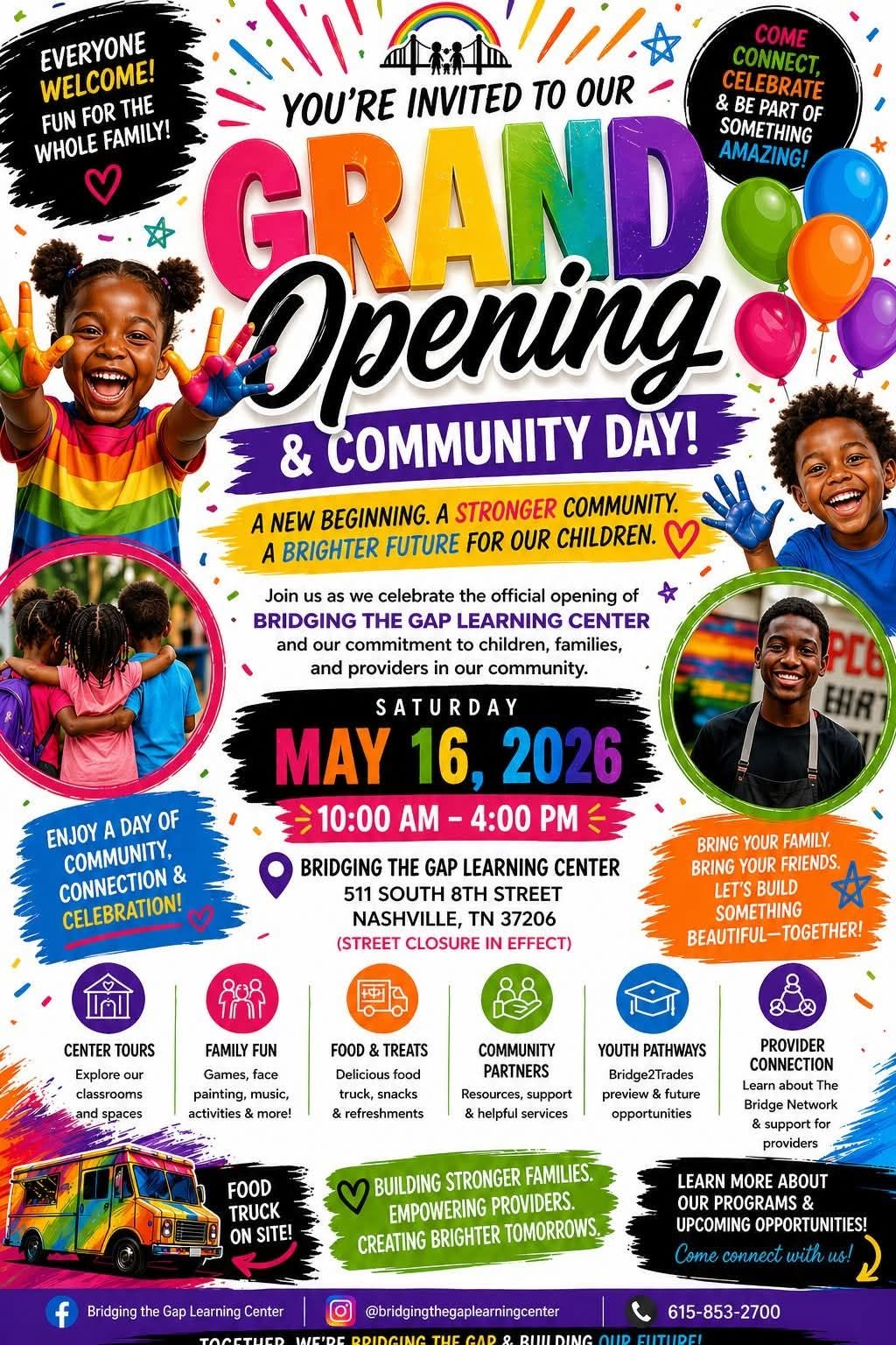 Grand Opening & Community Day flyer