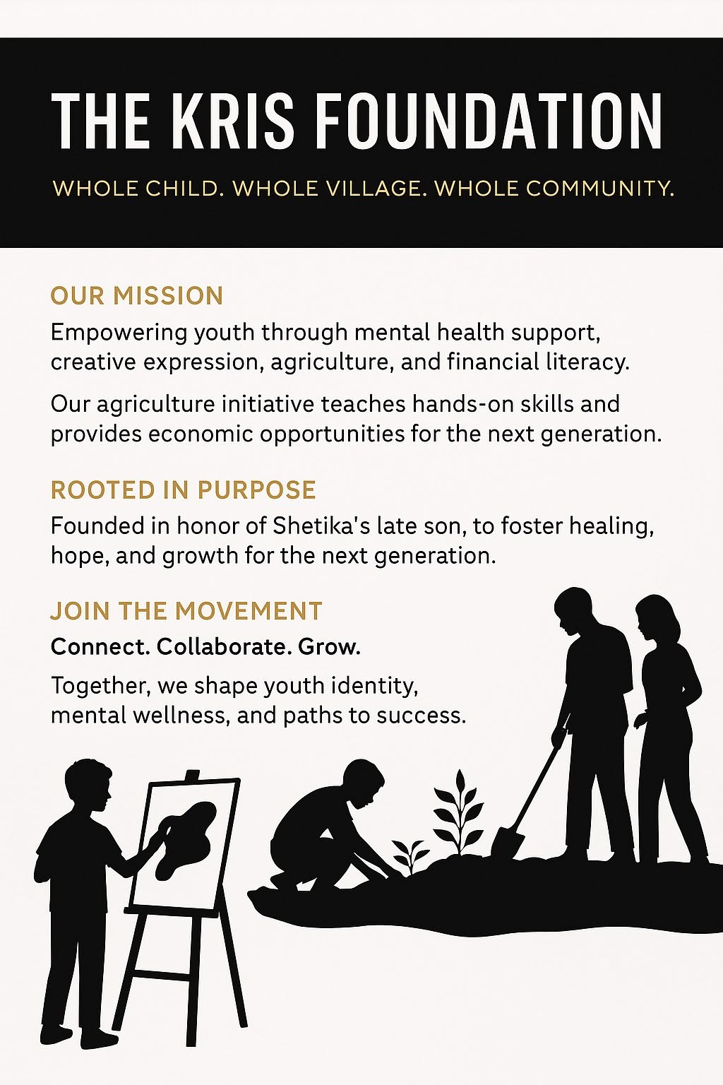 The KR.I.S. Foundation mission statement graphic